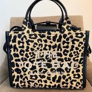 Marc Jacobs Medium “The Tote Bag” Leopard with Black Leather Trim